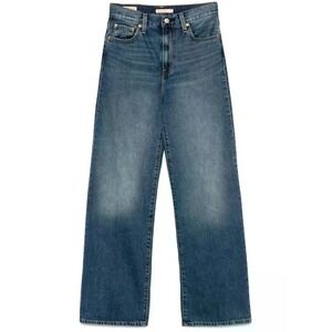 Levis Ribcage‎ Wide Leg Jeans Womens 30x32 Medium Wash Ultra High Rise Denim